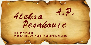 Aleksa Pešaković vizit kartica
